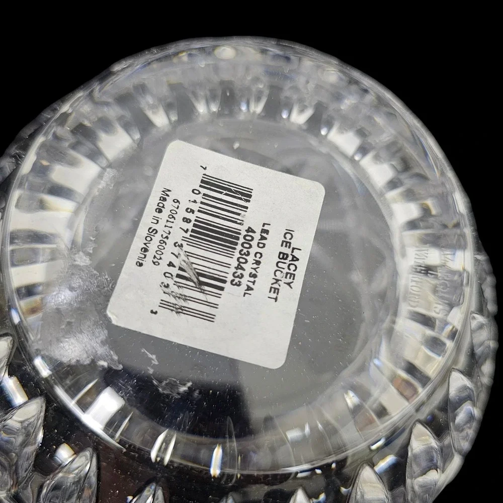 Waterford Crystal Ice Bucket Lacey NO BOX Hand Blown Criss‎ Cross Design Wedding